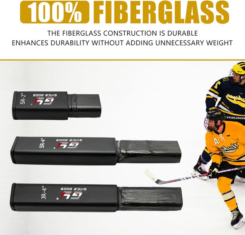 GY Hockey Stick Extension End Plug Junior -4" / Senior 2" & 4" – 100% Fiberglass with PVC Cap – Easy Heat-Activated Glue Installation Fits Composite & Traditional Ice Hockey Sticks - Image 3